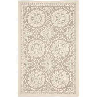 Courtyard Beige and Dark Beige 5'3" x 7'6" Outdoor Area Rug