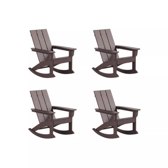 Modern Adirondack Outdoor Rocking Chair (Set of 4)
