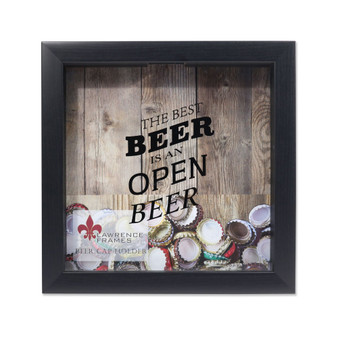 Black Shadow Box Beer Cap Holder - 10" x 10"