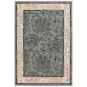 Alfresco ALF-9594 Sage 2'3" x 4'6" Area Rug, Indoor/Outdoor