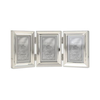 Metal Triple Picture Frame with Inner Beading, 2.5" x 3.5"
