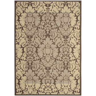 Courtyard Chocolate and Natural 6'7" x 6'7" Square Outdoor Area Rug