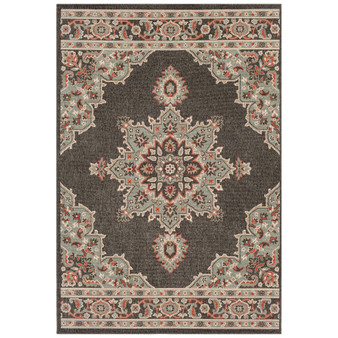 Alfresco ALF-9671 Black 8'9" x 12'9" Area Rug, Indoor/Outdoor