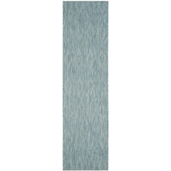 Courtyard Aqua 2'3" x 8' Runner Outdoor Area Rug
