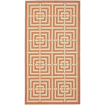 Courtyard Terracotta and Cream 2' x 3'7" Outdoor Area Rug