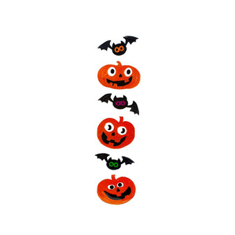 Jack-O-Lantern and Bats 6 Piece Halloween Gel Window Clings Set