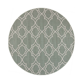 Alfresco ALF-9589 Sage 5'3" Round Area Rug, Indoor/Outdoor