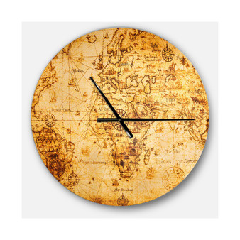 Designart Oversized Global Round Metal Wall Clock
