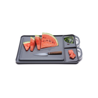S Non-Slip Right Side Removable Compartments Cutting Board and Serving Tray