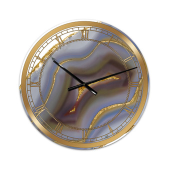 Golden Core Agate Print Large Fashion Wall Clock - 36" x 28" x 1"