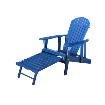 Hayle Outdoor Reclining Adirondack Chair with Footrest