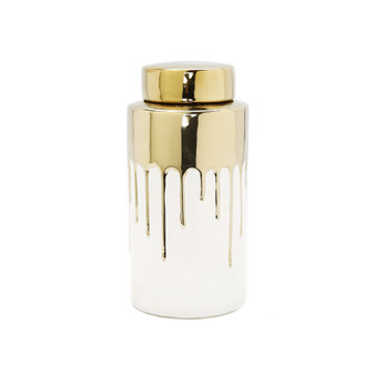 Medium Jar with Cover and Drip Design