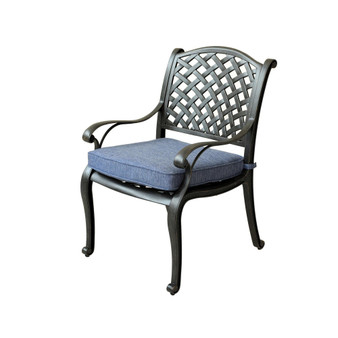 Sparta Modern Dining Arm Chair, Navy Blue