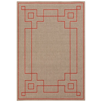 Alfresco ALF-9633 Rust 2'3" x 4'6" Area Rug, Indoor/Outdoor