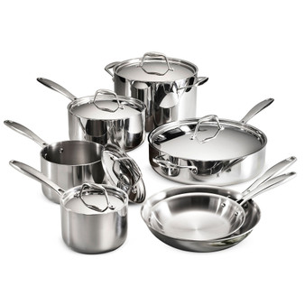 Gourmet Tri-Ply Clad 12 Pc Cookware Set