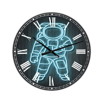 Neon Astronaut Oversized Modern Wall Clock - 38" x 38" x 1"