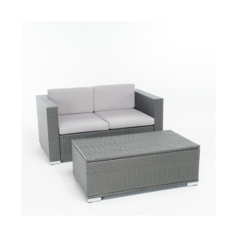Gibson 2 Piece Outdoor Loveseat Table Set
