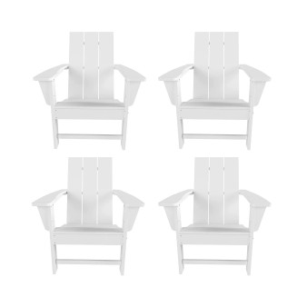 Modern Outdoor Folding Adirondack Chair (Set of 4)