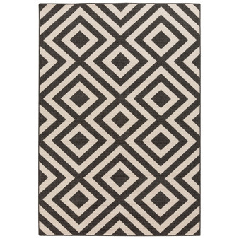 Alfresco ALF-9639 Black 2'3" x 4'6" Area Rug, Indoor/Outdoor