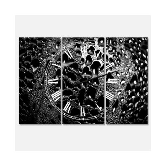 Abstract Droplets 15 Oversized Modern 3 Panels Wall Clock - 38" x 38" x 1"