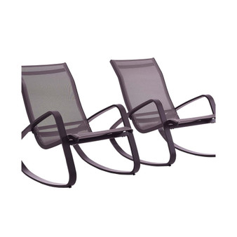 Traveler Rocking Lounge Chair Outdoor Patio Mesh Sling Set Of 2