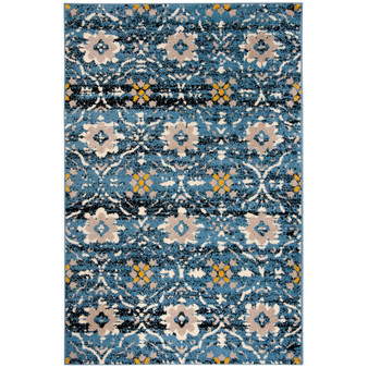 Amsterdam Blue and Creme 4' x 6' Outdoor Area Rug