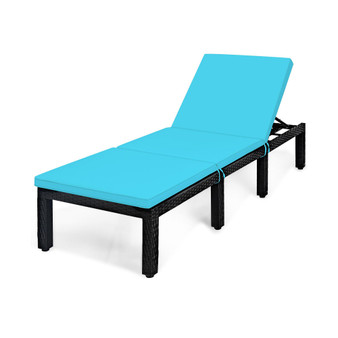 Patio Rattan Lounge Chair Height Adjustable