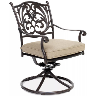 Set of 4 Chateau Aluminum Outdoor Dining Swivel Rockers with Outdoor Cushion, Created for Macy's