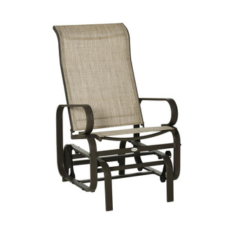Gliding Lounger Chair, Outdoor Swinging Chair with Smooth Rocking Arms and Lightweight Construction for Patio Backyard, Sand