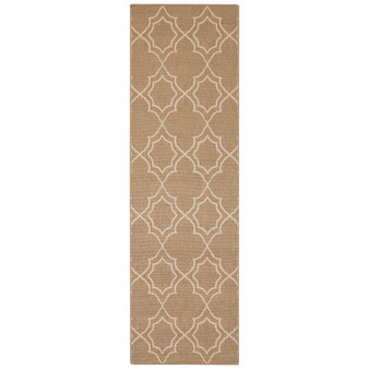 Alfresco ALF-9587 Camel 2'3" x 11'9" Runner Area Rug, Indoor/Outdoor