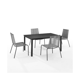 Fenton 5 Piece Outdoor Wicker Metal Dining Set
