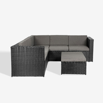 Outdoor Modern Sectional Sofa Set with Storage Ottoman