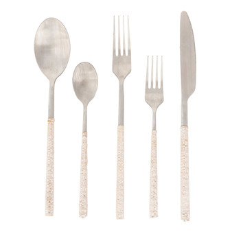 Rattan Stainless Steel 5 Piece Cutlery Set with Gift Box