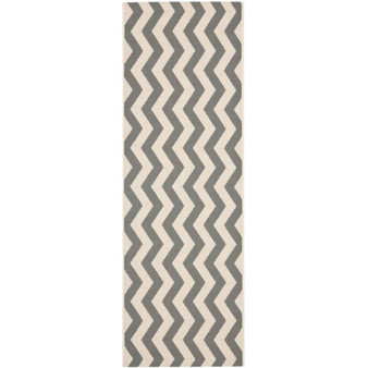Courtyard Grey and Beige 2'3" x 8' Sisal Weave Runner Outdoor Area Rug