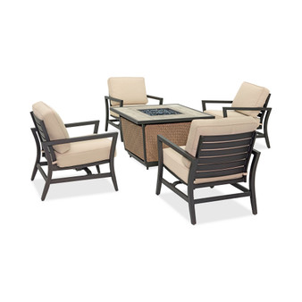 Astaire Outdoor 5-Pc. Chat Set (1 Fire Pit & 4 Rocker Chairs), Created for Macy's