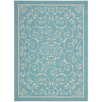 Backyard BAC019 Mist 4'3" x 6'3" Outdoor Area Rug