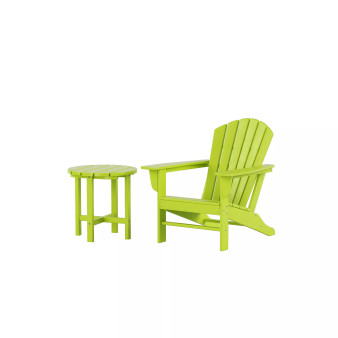 Outdoor Adirondack Chair with Round Side Table