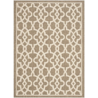 Courtyard Mocha and Beige 5'3" x 7'7" Outdoor Area Rug