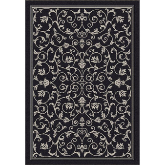 Courtyard Black and Sand 9' x 12' Sisal Weave Outdoor Area Rug