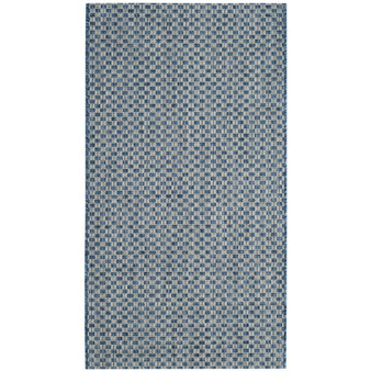 Courtyard Blue and Light Gray 2' x 3'7" Sisal Weave Outdoor Area Rug