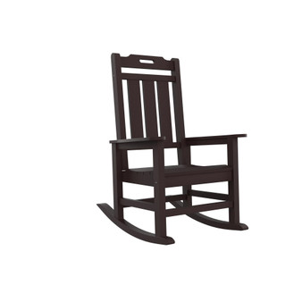 Presidential Rocking Chair HDPE Rocking Chair Fade-Resistant Porch Rocker Chair, All Weather Waterproof for Balcony/Beach/Pool Brown