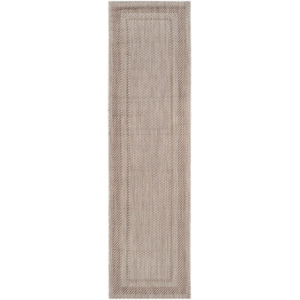 Courtyard Beige and Brown 2'3" x 8' Runner Outdoor Area Rug