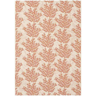 Courtyard Beige and Terracotta 6'7" x 9'6" Sisal Weave Outdoor Area Rug