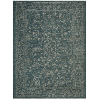 Courtyard Turquoise 8' x 11' Sisal Weave Outdoor Area Rug