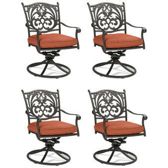 Set of 4 Chateau Cast Aluminum Outdoor Dining Swivel Rockers, Created for Macy's