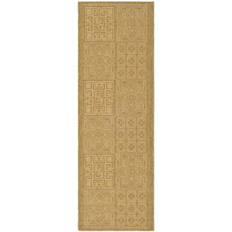 Courtyard Gold and Natural 2'7" x 8'2" Runner Outdoor Area Rug