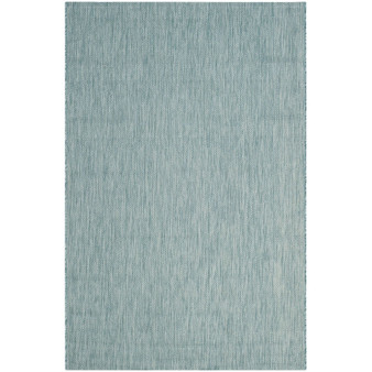 Courtyard Aqua 5'3" x 7'7" Sisal Weave Outdoor Area Rug