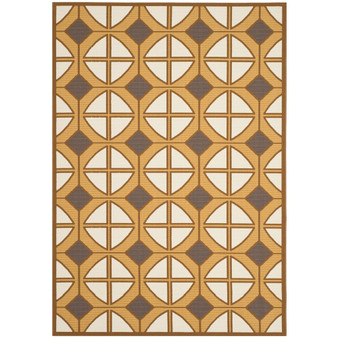 Hampton Camel and Ivory 4' x 6' Outdoor Area Rug