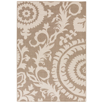 Alfresco ALF-9616 Camel 7'6" x 10'9" Area Rug, Indoor/Outdoor