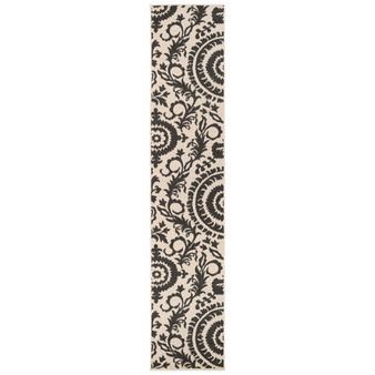 Alfresco ALF-9612 Black 2'3" x 11'9" Runner Area Rug, Indoor/Outdoor